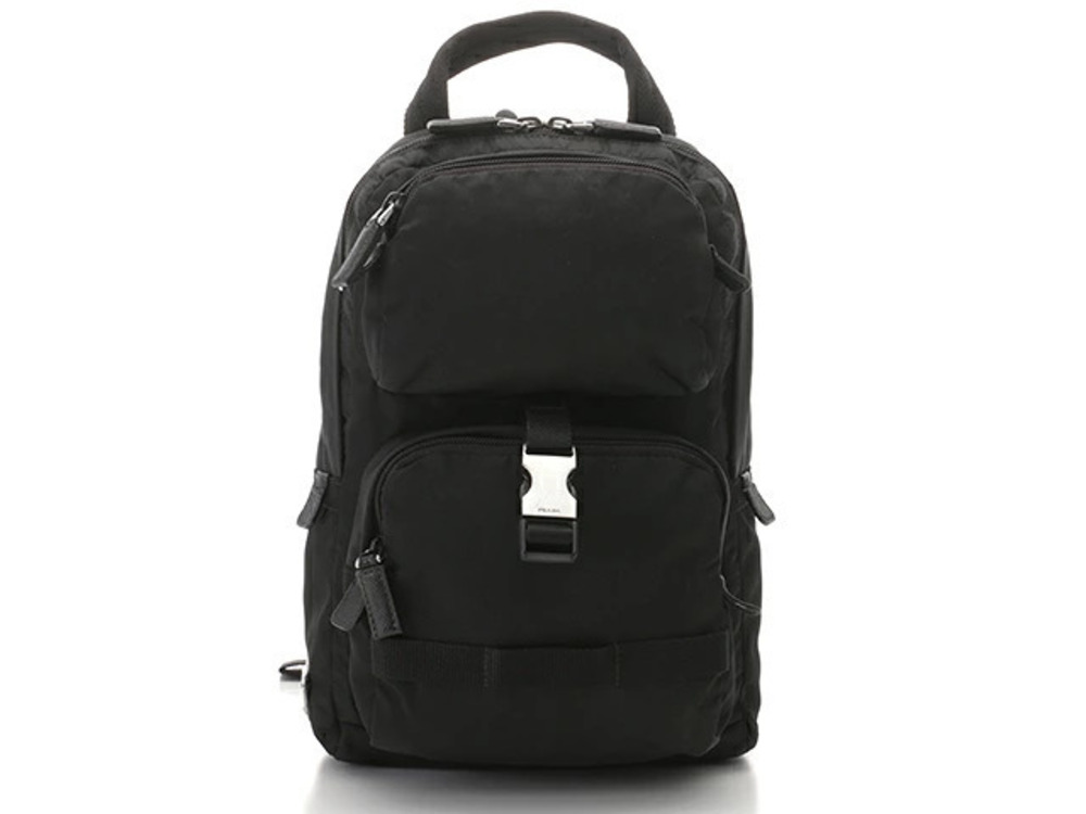 Prada Body Waist Crossbody bag leather black SS